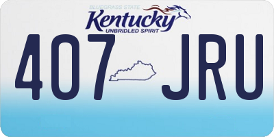 KY license plate 407JRU