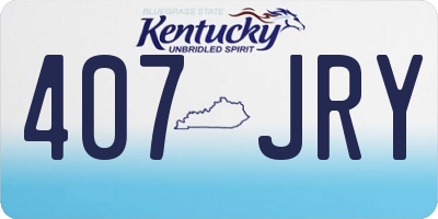 KY license plate 407JRY