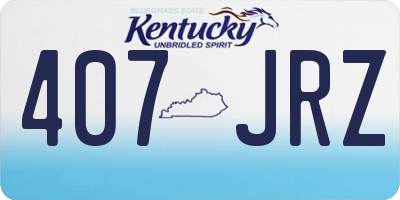 KY license plate 407JRZ