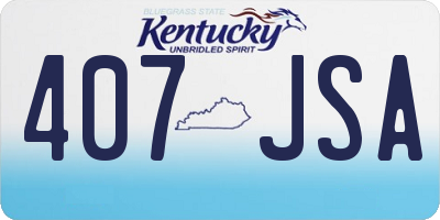 KY license plate 407JSA