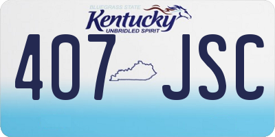 KY license plate 407JSC
