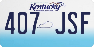 KY license plate 407JSF