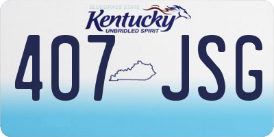 KY license plate 407JSG