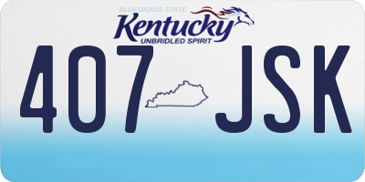 KY license plate 407JSK