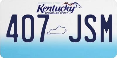 KY license plate 407JSM