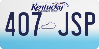 KY license plate 407JSP