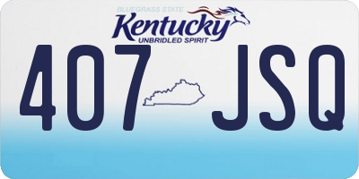 KY license plate 407JSQ