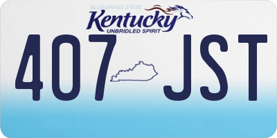 KY license plate 407JST