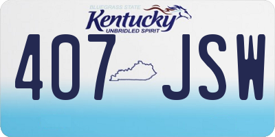 KY license plate 407JSW