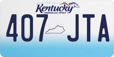 KY license plate 407JTA