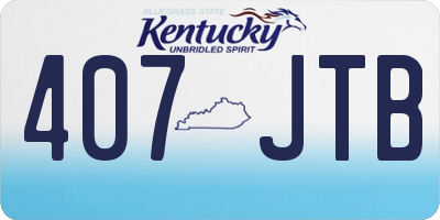 KY license plate 407JTB