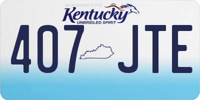 KY license plate 407JTE