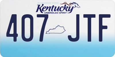 KY license plate 407JTF