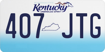 KY license plate 407JTG