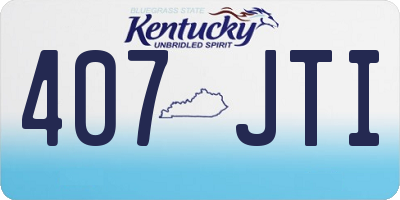 KY license plate 407JTI