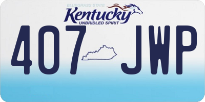 KY license plate 407JWP