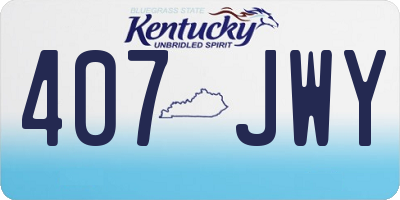 KY license plate 407JWY