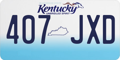 KY license plate 407JXD