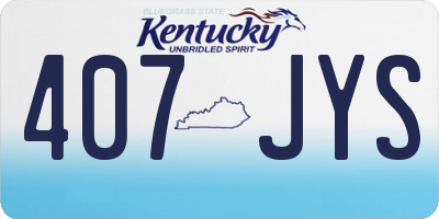 KY license plate 407JYS