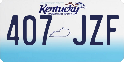 KY license plate 407JZF