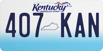 KY license plate 407KAN