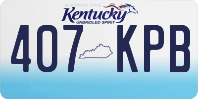KY license plate 407KPB