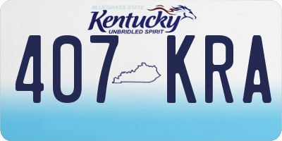 KY license plate 407KRA