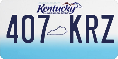 KY license plate 407KRZ