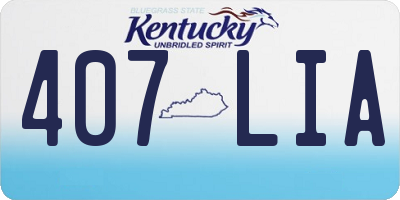 KY license plate 407LIA