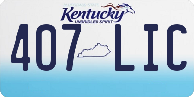 KY license plate 407LIC