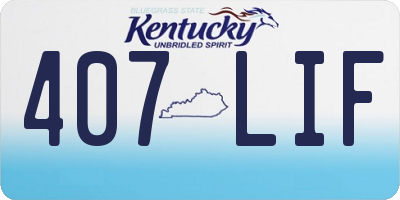 KY license plate 407LIF