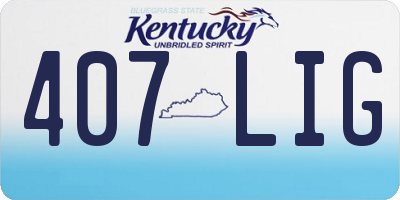 KY license plate 407LIG