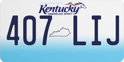 KY license plate 407LIJ