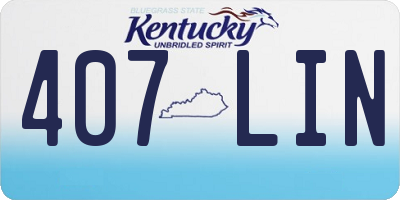 KY license plate 407LIN