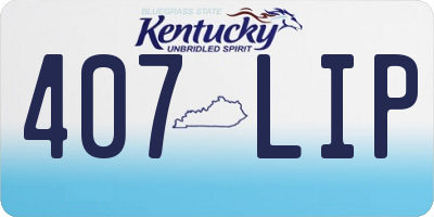KY license plate 407LIP