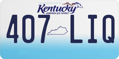 KY license plate 407LIQ