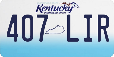 KY license plate 407LIR