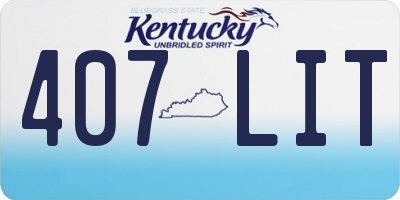 KY license plate 407LIT