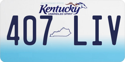 KY license plate 407LIV