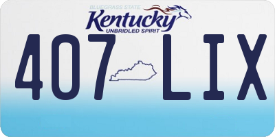 KY license plate 407LIX