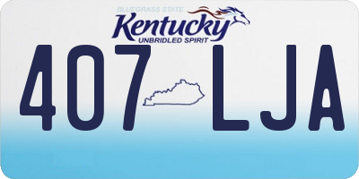 KY license plate 407LJA