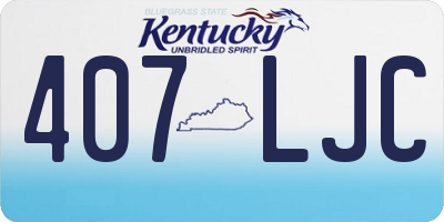 KY license plate 407LJC
