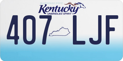 KY license plate 407LJF