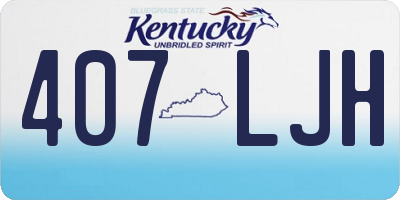 KY license plate 407LJH