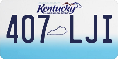 KY license plate 407LJI