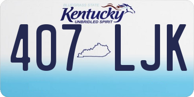 KY license plate 407LJK
