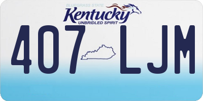 KY license plate 407LJM