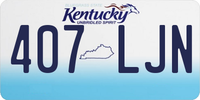KY license plate 407LJN