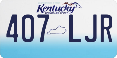 KY license plate 407LJR