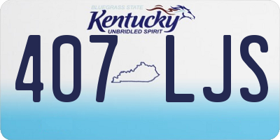 KY license plate 407LJS